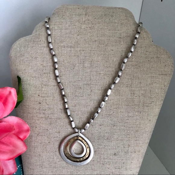 Kenneth Cole Silver & Gold Pendant Necklace - Picture 3 of 4